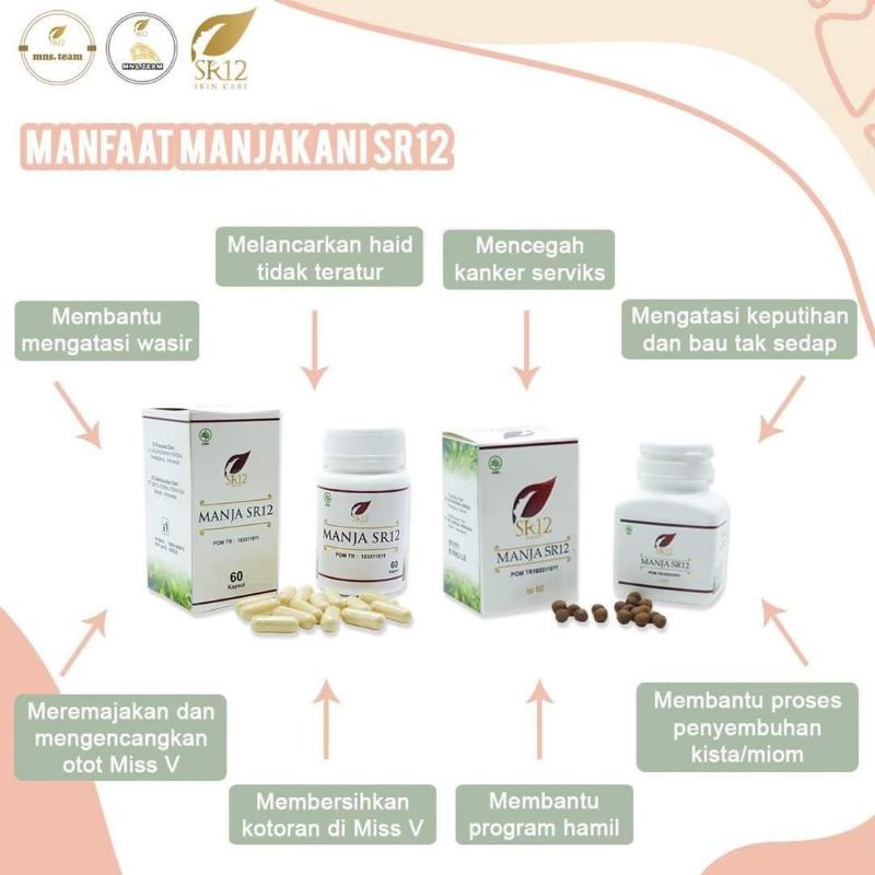 MANJAKANI butir obat keputihan nyeri haid bau tidak sedap kista promil manjakani pelancar haid SR12