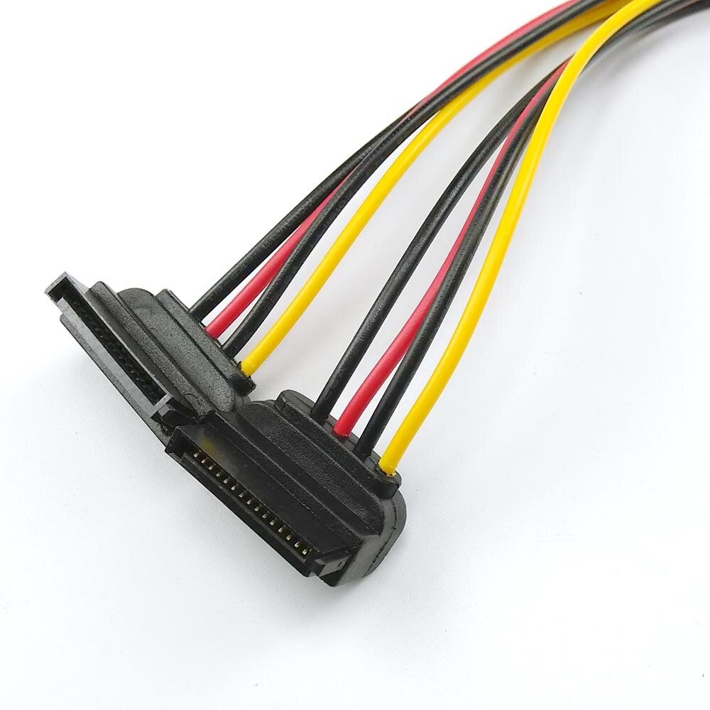 Cable power sata 15p male to 2x serial ata female 15 pin splitter L shape - Kabel power sata extension