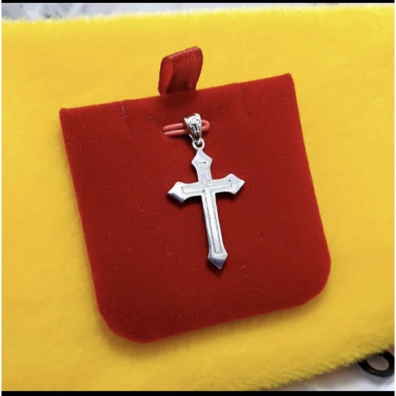 Liontin salib liontin salib perak 925 lapis emas putih S352