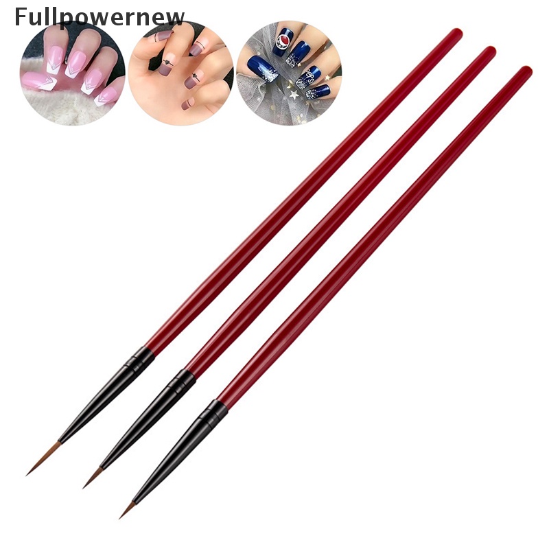 (FULL) 3pcs / Set Brush Pen Tipis Untuk Gambar Garis Hiasan Nail Art Diy