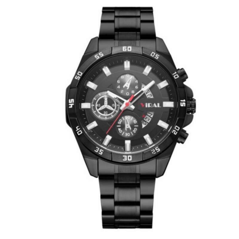 JAM Tangan Pria Rantai Sport Tanggal Viral 9606