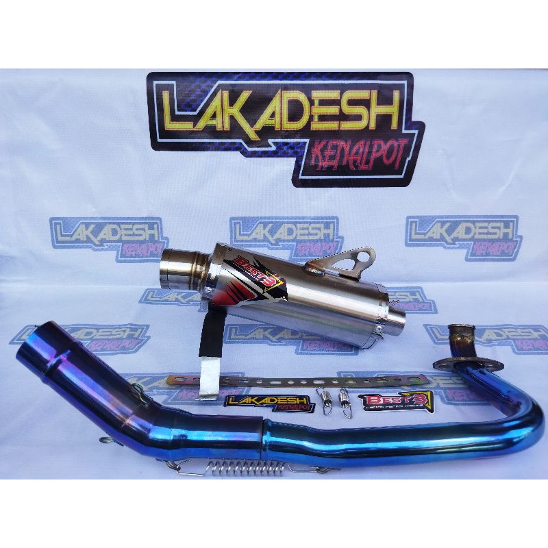 KNALPOT BEST 3 LEHER BLUEMOON (INLET 38/50) BEAT MIO VARIO AEROX SCOOPY NMAX PCX ADV LEXI GENIO DLL