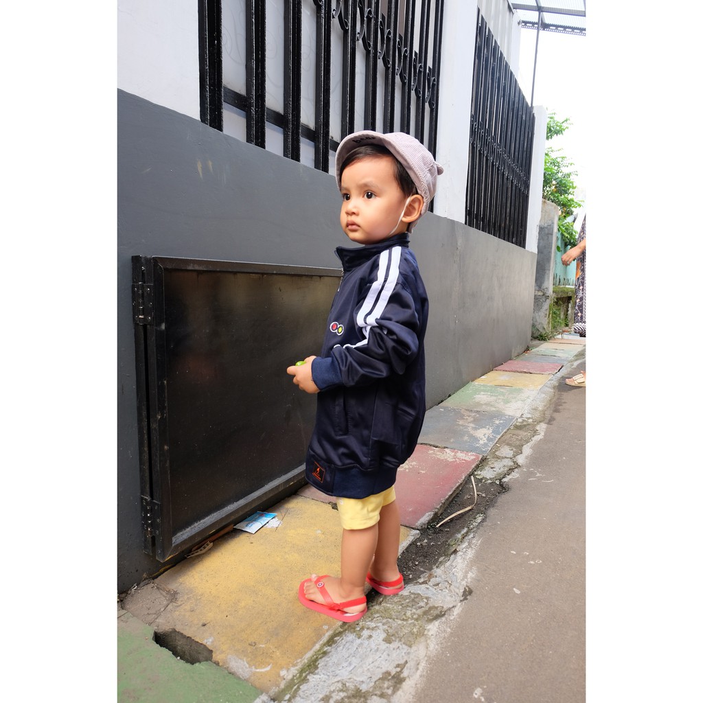 JAKET ANAK PEREMPUAN LAKI LAKI TRACKTOP GARIS CASUAL ORIGINAL REALPICT