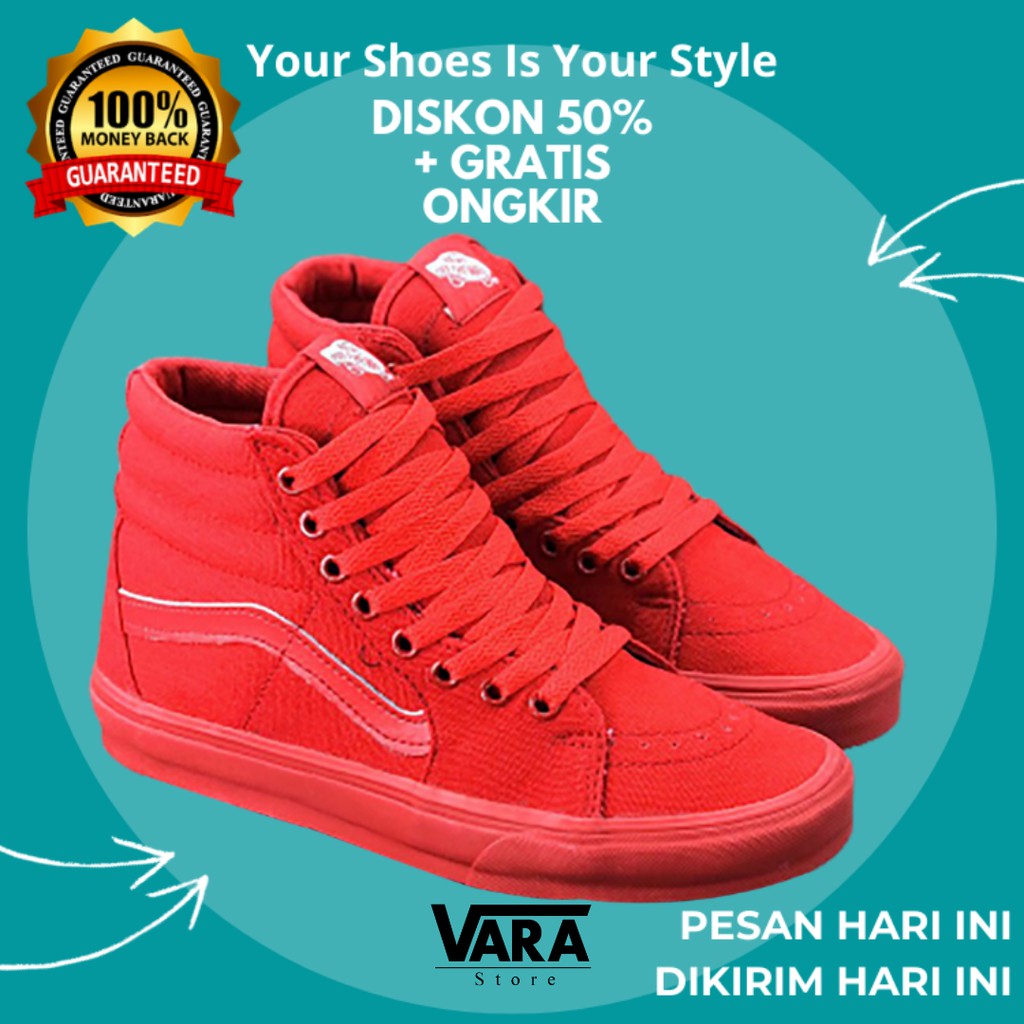 (BISA GRAB) VANS SK8 HIGH FULL RED WAFFLE DT BNIB / VANS SK8 HI ORIGINAL PREMIUM / SK8 HI