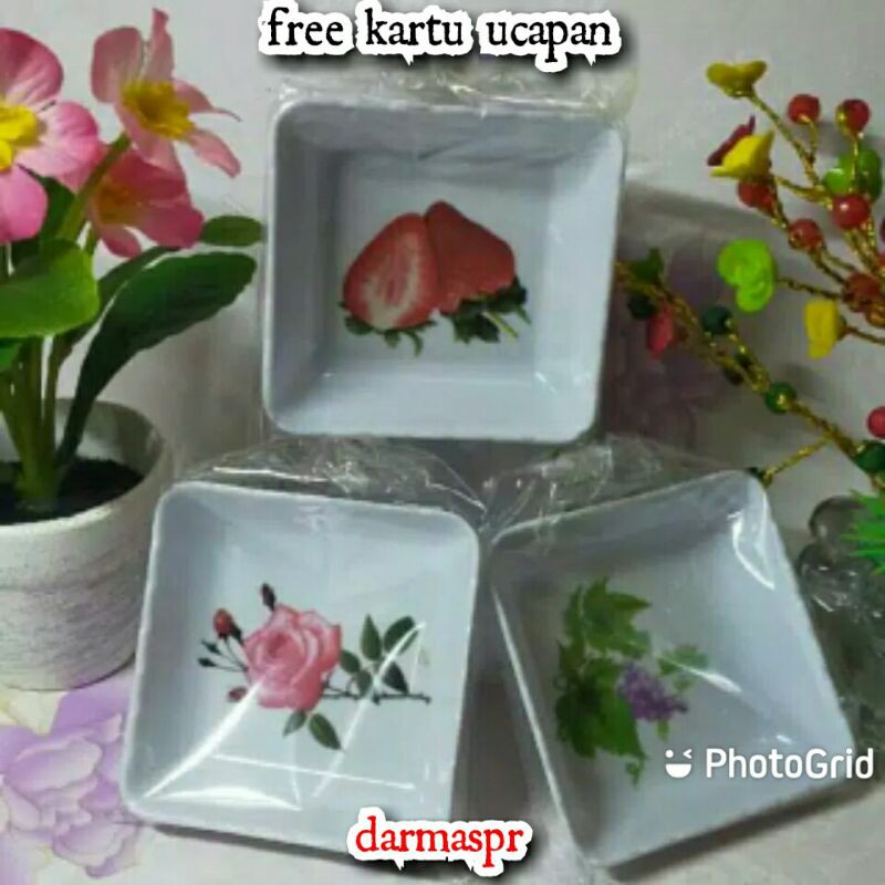 Souvenir Mangkok Sambal KOTAK Kemasan PLASTIK Sovenir Pernikahan isi 50pcs