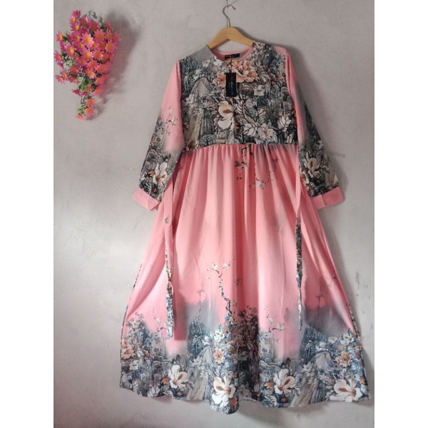 Dress Roseprint by Nia Muslimah Fashion