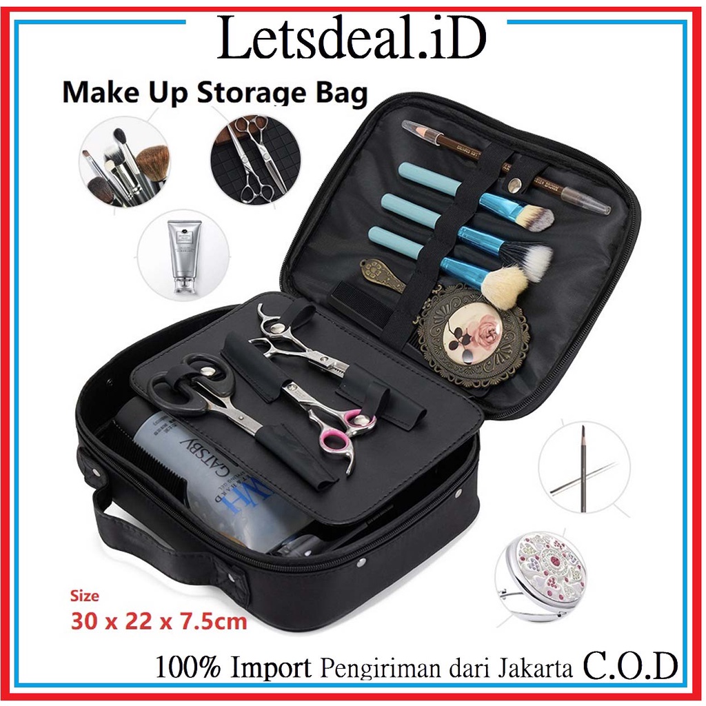 [ Letsdeal iD ] Make Up Pouch Multi fungsi Tas Kosmetik Pouch Kosmetik Make up Bag Beauty Case Makeup Case