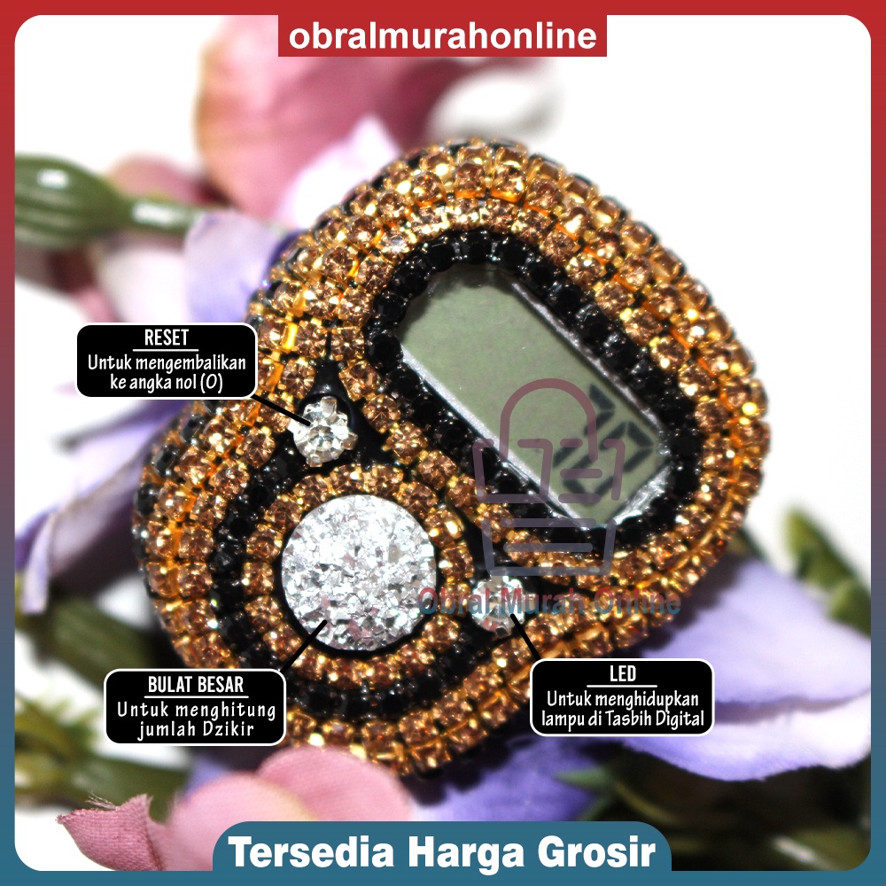 (SXH) Tasbih Digital Swarovski Premium Non-LED Motif Lace