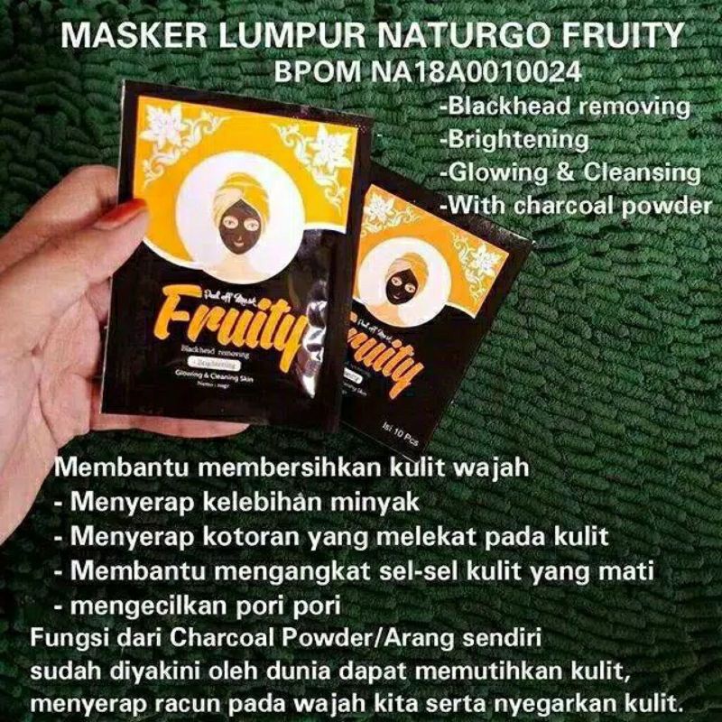 `ღ´ PHINKL `ღ´ Masker Fruity komedo per pcs angkat black white head mengecilkan pori peel off