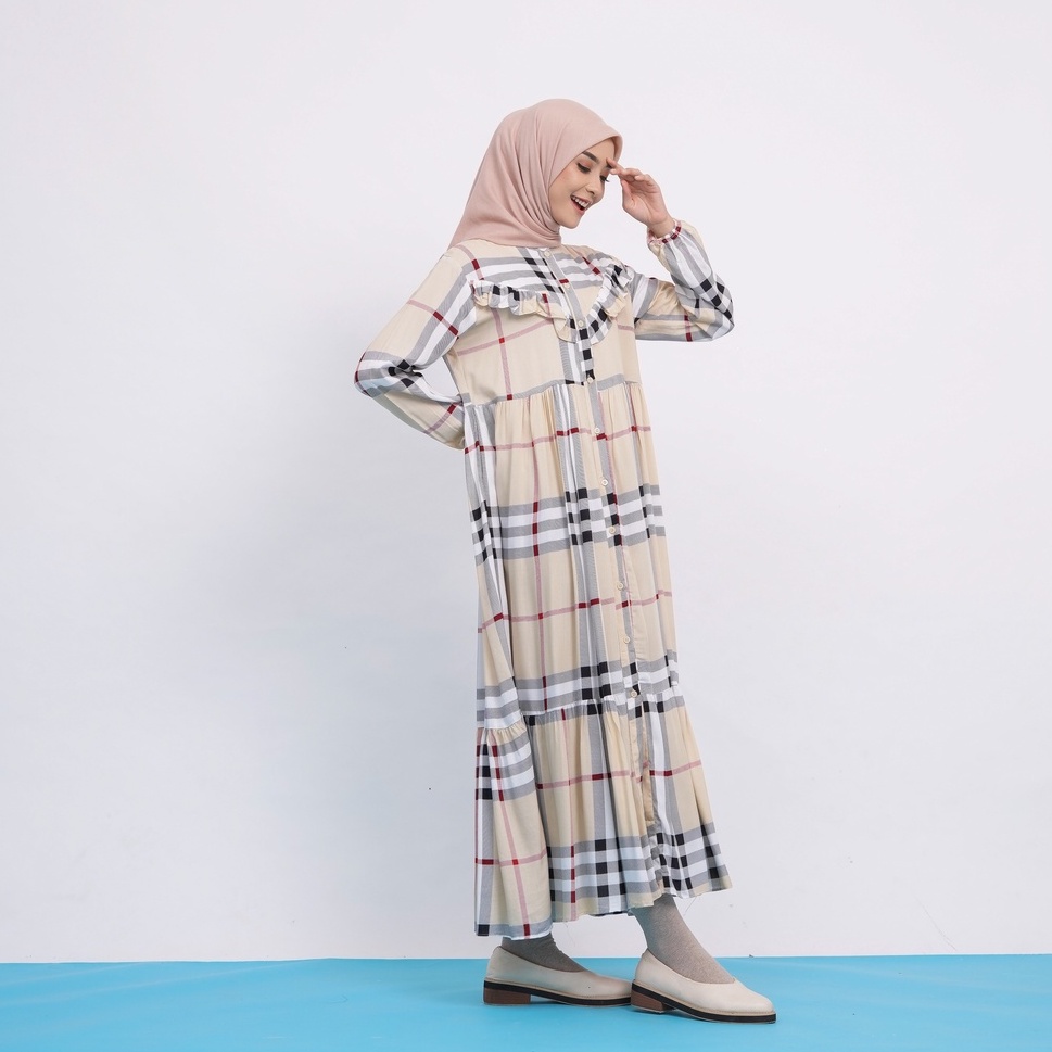 Ayana ankle dress rayon viscose premium midi dress rayon hayya dress looklike haideeorlin hayyah houdstooth khaki hayya gingham vanesza wear mimpi  series