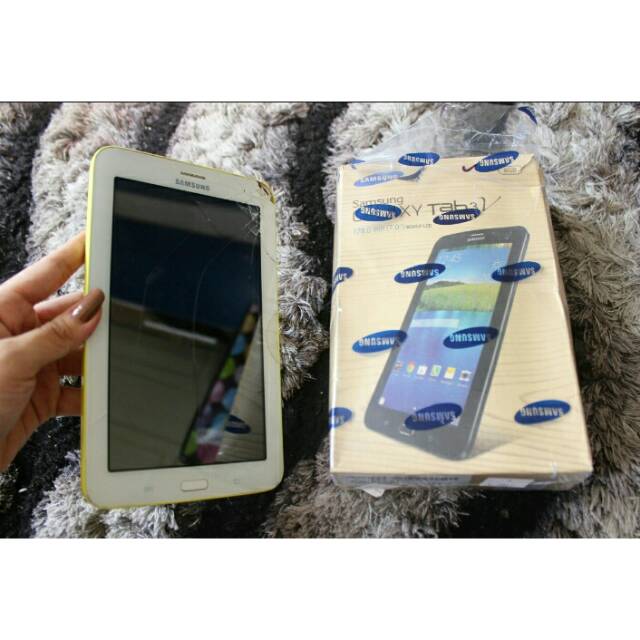 SAMSUNG GALAXY TAB TABLET BEKAS PRELOVED RUSAK MURAH 3 LITE KUNING HP