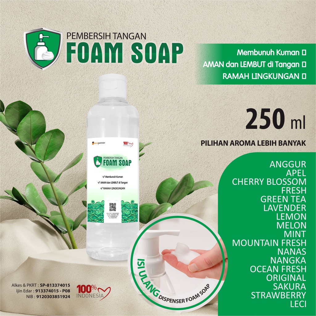 Sabun Cuci Tangan Foam 250 ml / Handsoap Foam Cuci Salju Anti Bakteri Aroma Segar 250 ml Botol Free Bubble Wrap