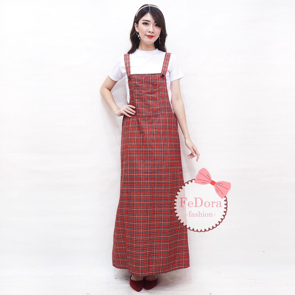 Fedorafahion BUNA OVERALL BAJU  KODOK  ROK PANJANG Shopee  