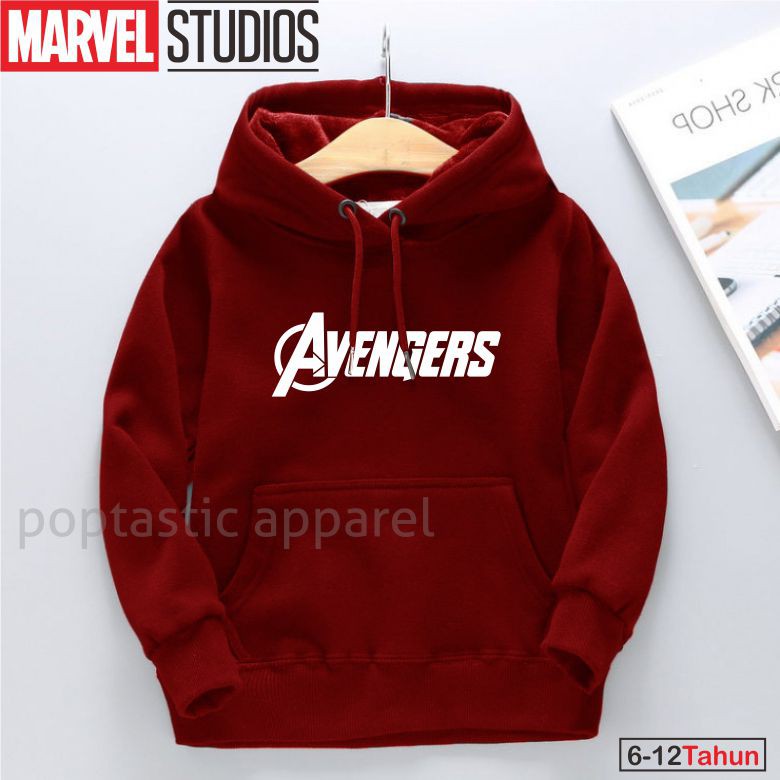 AVENGERS MARVEL Jaket Distro Sweater Hoodie anak Laki-laki perempuan LOGO FLEECE TEBAL