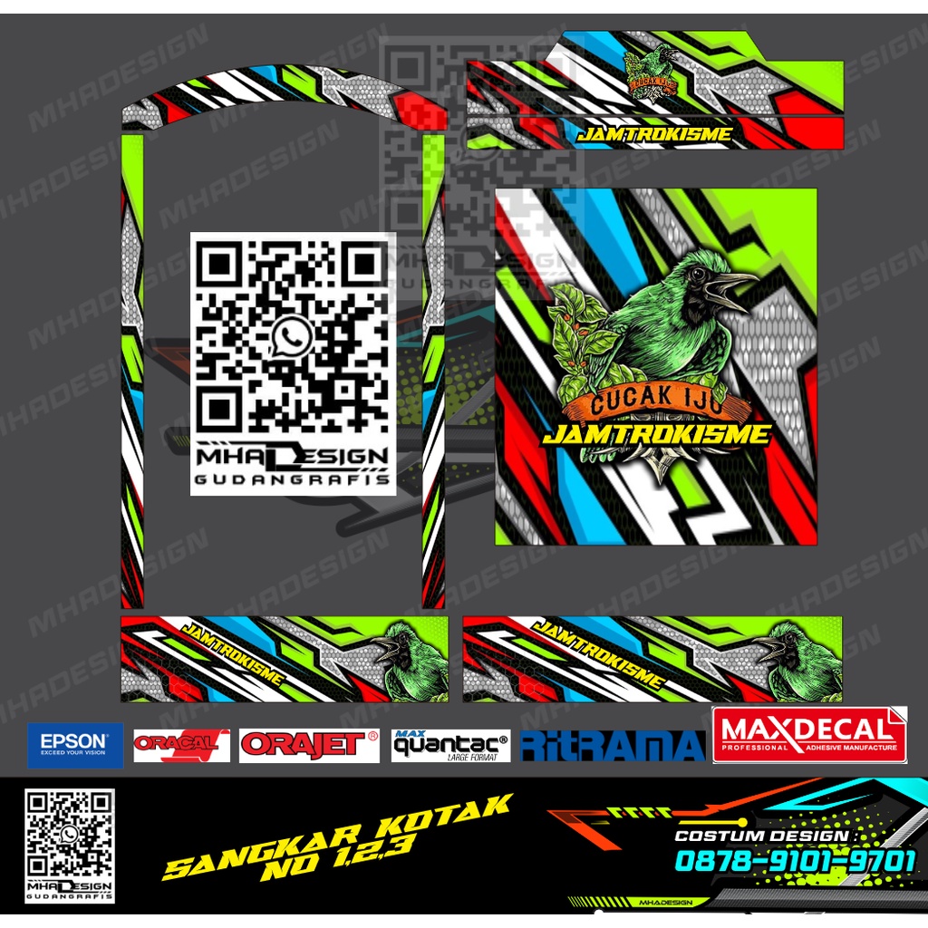 STIKER DECAL CUCAK IJO SANGKAR KOTAK