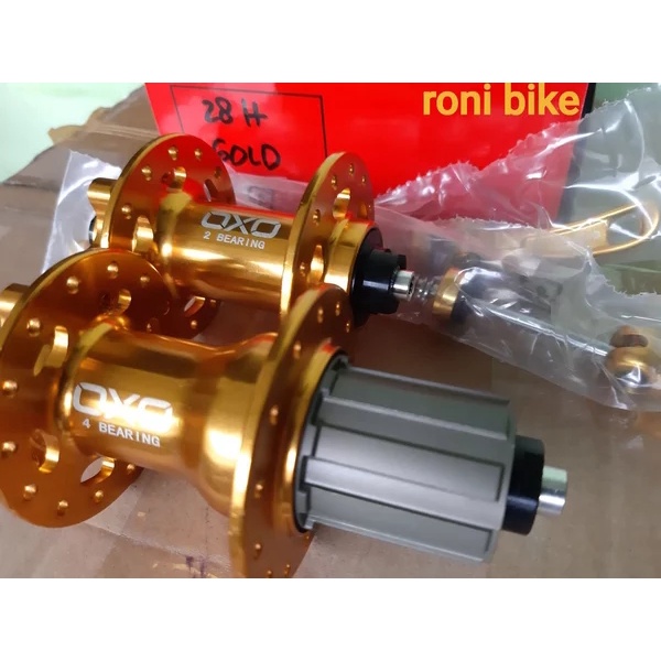 hub freehub oxo 28 hole 4 sealed bearing GOLD - hub jangkrik 28h kualitas bearing bagus