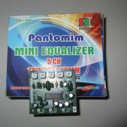 COD kit audio equalizer mini 5 channel mono type 644 trimpot rakitan ampli amplifier audio sound system (ART. 337)