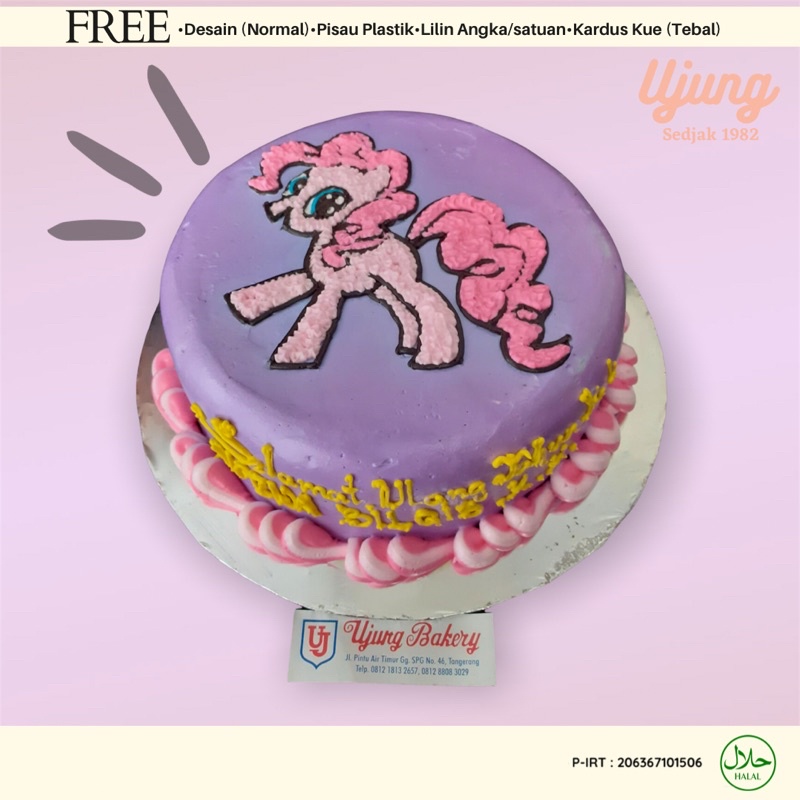 Kue Tart Karakter | 20 CM Bulat | Semua Karakter | Ujung Bakery | Lapis Surabaya