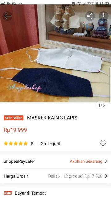 SALE!!!BELI 5pc FREE 1pc MASKER KAIN DENIM 3 PLY / 3 LAPIS