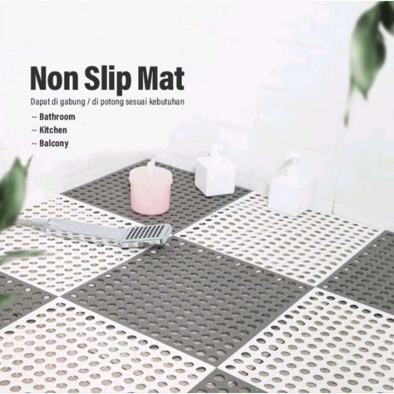 Karpet Kamar Mandi Anti Licin Keset Lantai Anti Slip Polkadot Dapur Mat Non-Slip Karpet Anti Licin Serbaguna GOSHOP88