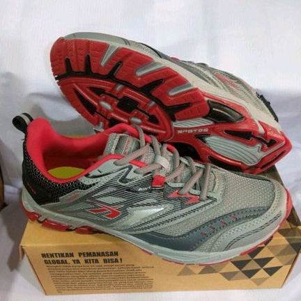 sepatu running pria Spotec raptor original abu merah