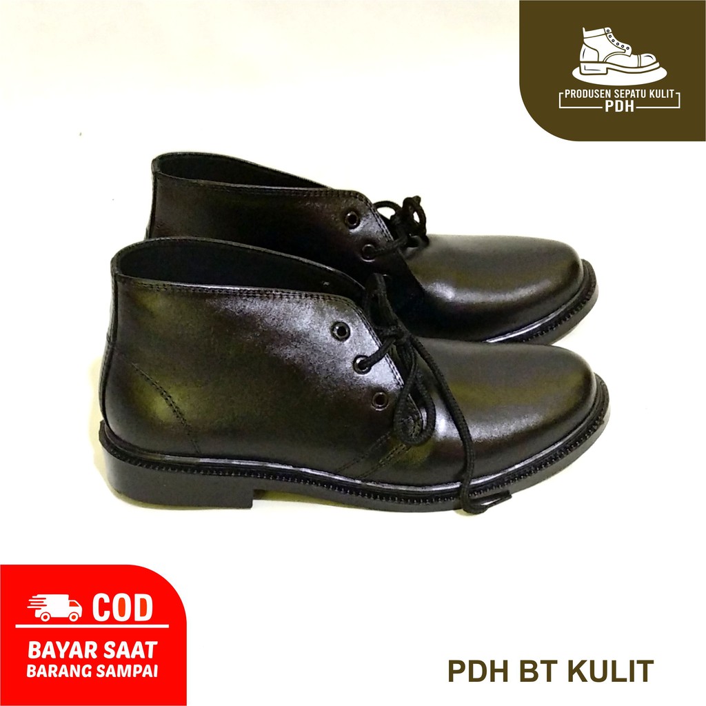 SEPATU PDH PRIA JATAH KULIT ASLI TALI SEPATU DINAS POLISI TNI SATPAM SECURITY