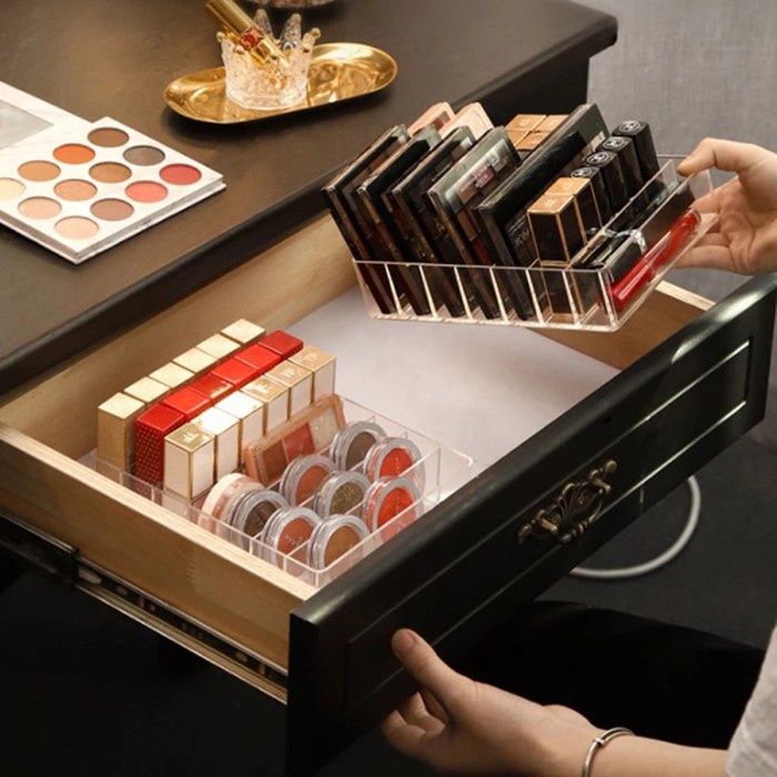 Rak Kosmetik Acrylic Besar - Laci Organizer Akrilik Eyeshadow Makeup