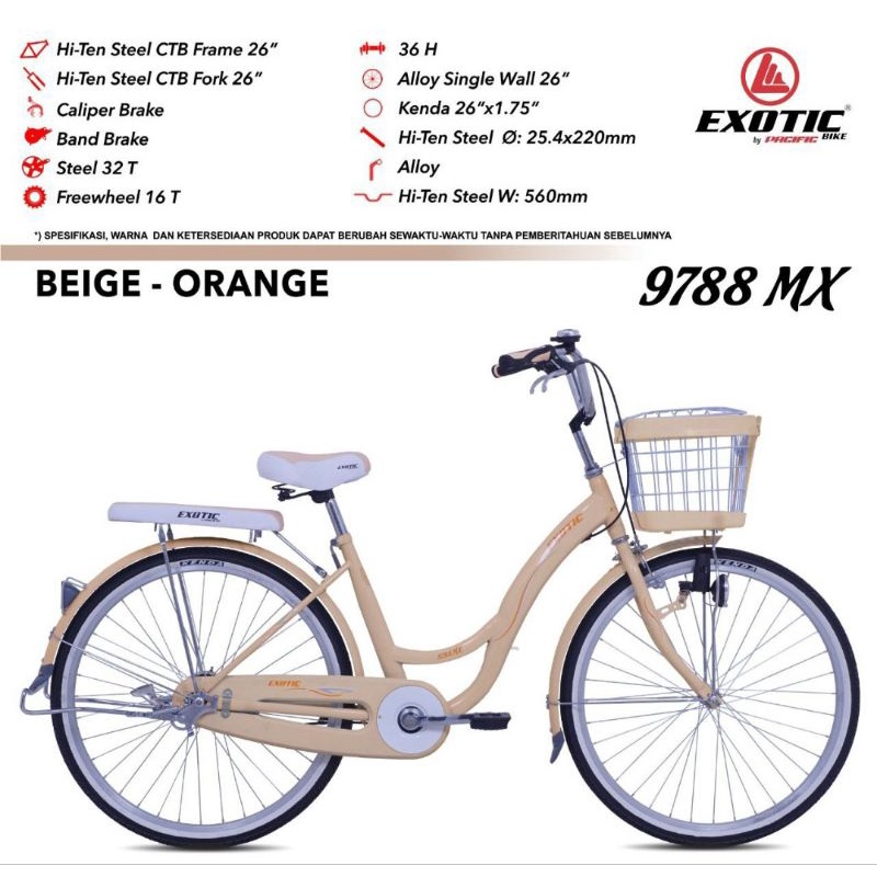 Sepeda Mini 26 inch Exotic 9788 MX Keranjang Boncengan