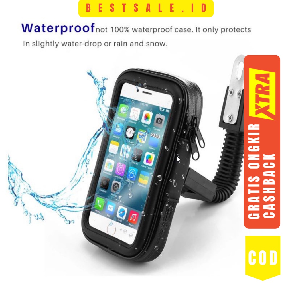 Holder Hp Motor Ojek Online Anti Air - Phone Holder Universal Waterproof