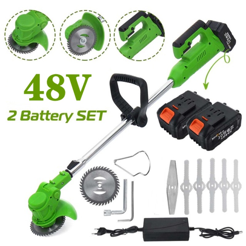 Mi.more Mesin Potong Rumput 48V Cordless Lawn Mower Electric Grass Trimmer With 2pcs Li-ion Batteries