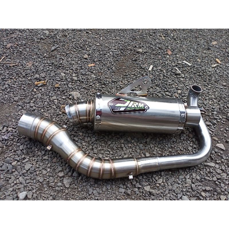 knalpot racing jrm bulat pendek Mio beat Lexi Nmax Aerox Scoopy PCX Vario dll