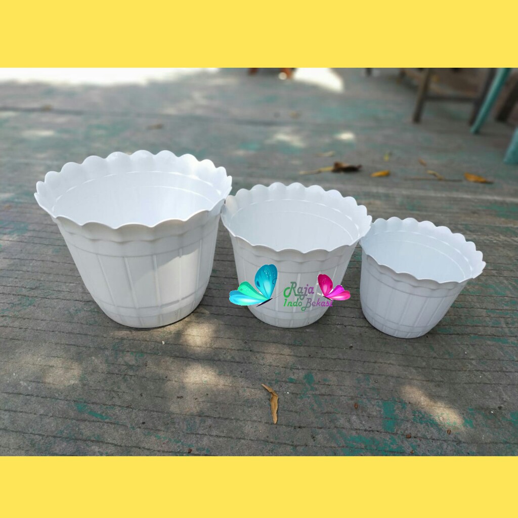 Pot Rosalia 30 PIRUS 30CM Putih - Pot Bunga Hias Tanaman Aglonema Pot Bunga Artificial Bukan Pot Tawon