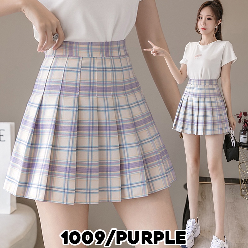 KARAKOREA 1009 Braves Girls Skirt/Rok Mini/Rok Kotak kotak/Rok Lipit Lisa/Rok Korea Skirt