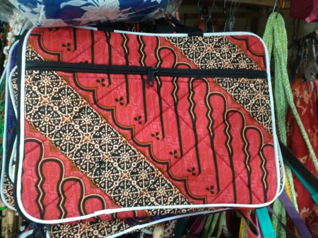 (BISA COD) Tas Laptop Batik Variasi 14 inchi 36x 28 cm- Souvenir Jogja