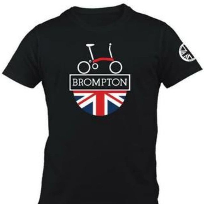 Kaos Brompton Sepeda Lipat 09 Bendera - Tshirt Sepeda Brompton England - Kaos Gowes Sepeda Lipat