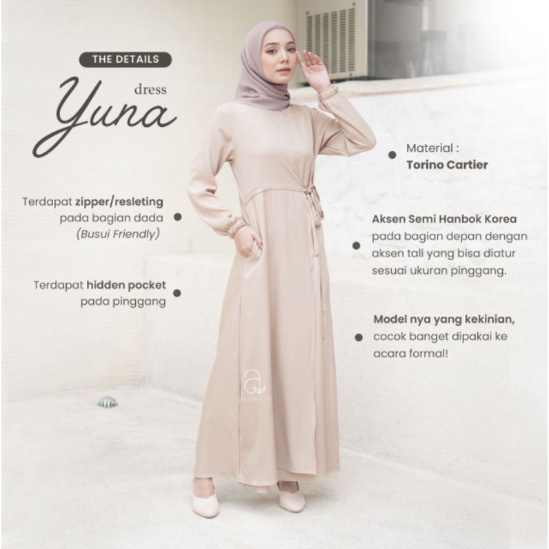yuna dress / baju muslim wanita / gamis rayon premium / gamis ceruty / gamis kondangan / gamis wanit