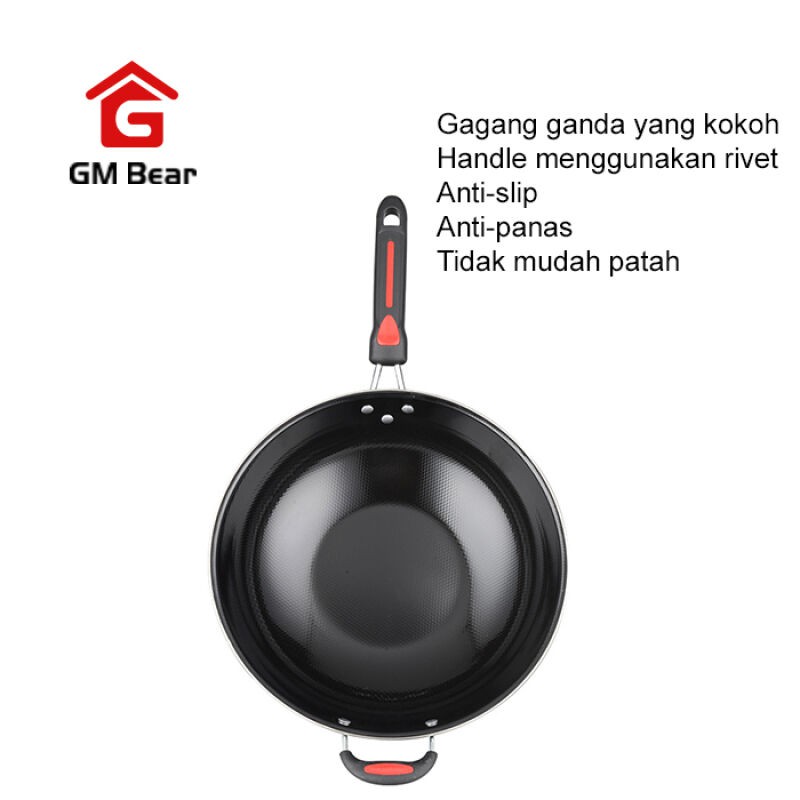 GM BEAR WAJAN PENGGORENGAN TEFLON 32CM 1069