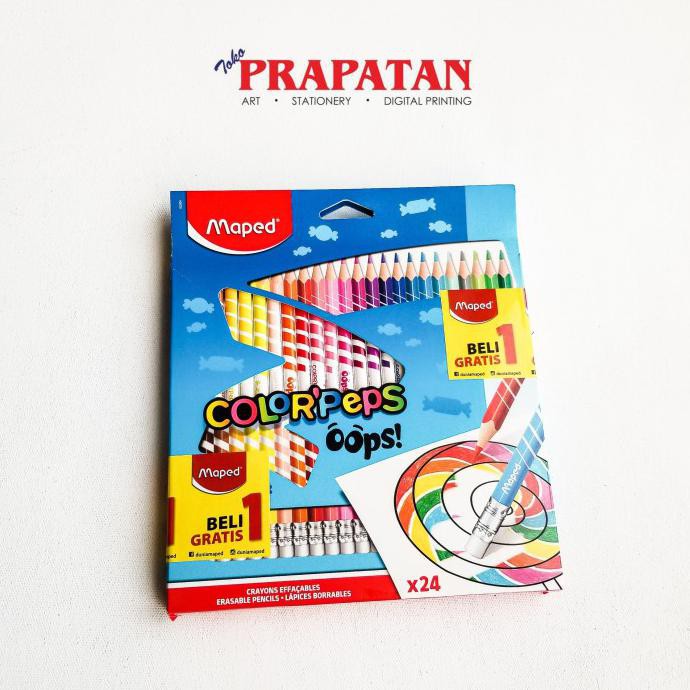 

(PERALATAN MENGGAMBAR) MAPED PENSIL WARNA ERASABLE 24 WARNA PROMO BUY 1 GET 1 LIMITED STOCK TERBARU
