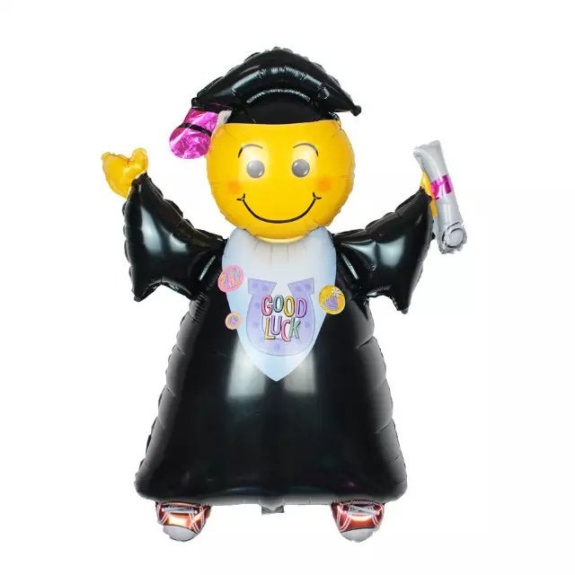 BALON FOIL WISUDA JUMBO MINI BULAT MIX GRADUATION GRAD MURAH BALON DEKORASI LUCU