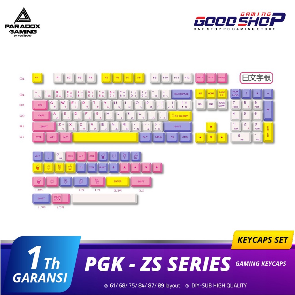 ParadoX Gaming Keycaps - ZS / PGK - ZS (61/ 68/ 75/ 84/ 87/ 89 layout)