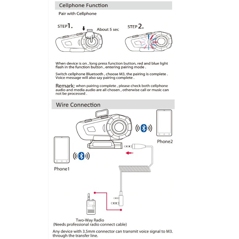 ALAT RADIO KOMUNIKASI BLUETOOTH INTERCOM INTERKOM HEADSET HELEM HELM HELMET MORNYSTAR M3-6