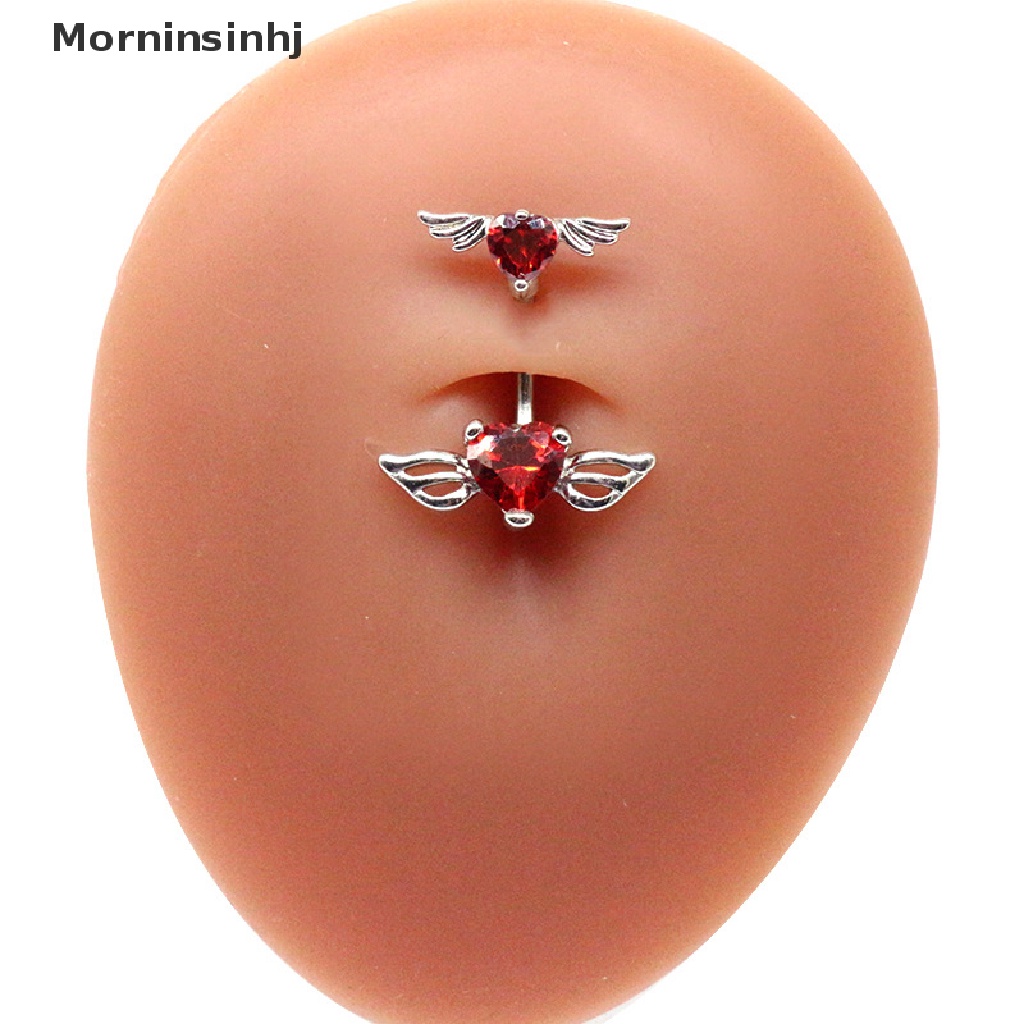 Mornin Cincin Pusar Untuk Wanita Perhiasan Tindik Pusar Malaikat Kuku Berbentuk Hati Cincin Pusar Stainless Steel Navel Ring Piercing Belly Bar Body Jewelry id