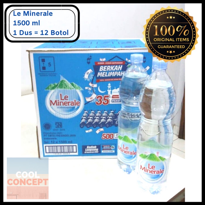 

bf011bb Le Minerale 1500Ml 1 Dus Isi 12 Botol Air Mineral 1,5 L (Gojek/Grab) Ds201Fs