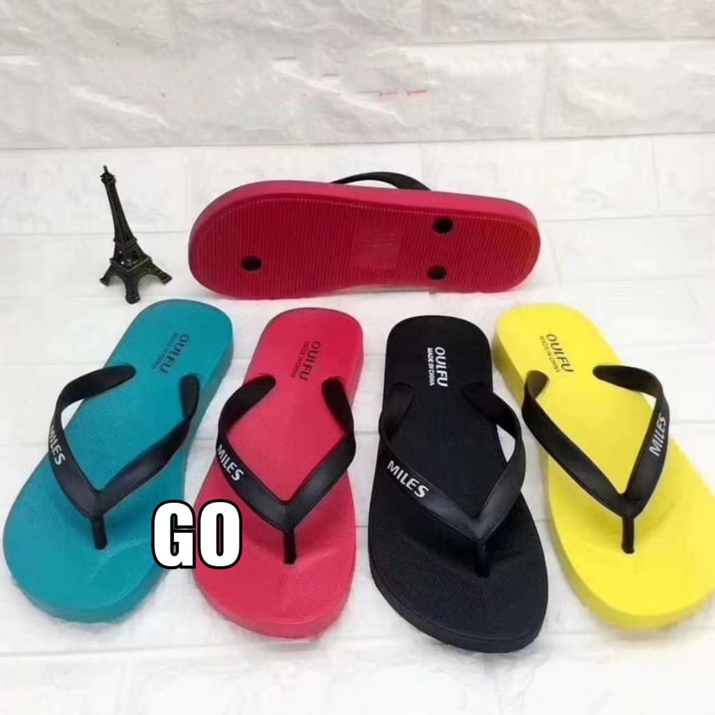 gos Import MILES PELANGI Sandal Cowok Murah Japit Casual Teplek Sendal Cewek Flat Jepit