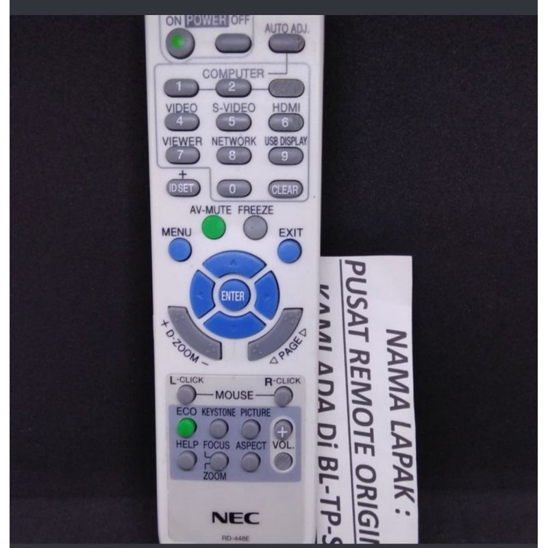 REMOTE REMOT PROYEKTOR PRJEKTOR NEC RD-448E ORIGINAL ASLI