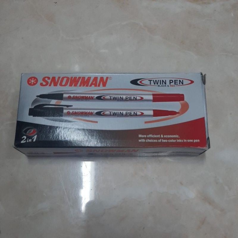 

Spidol Twin Pen Biru Merah Snowman TP-1 / Twinpen Hitam Merah Snowman
