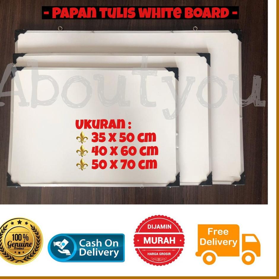 

New - Papan tulis White board gantung 35 x 50 cm besar MURAH