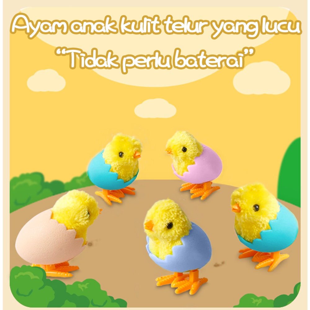 【Stok Baru】Mainan ayam anak kulit telur yang lucu Model ayam anak kulit telur berjalan otomatis