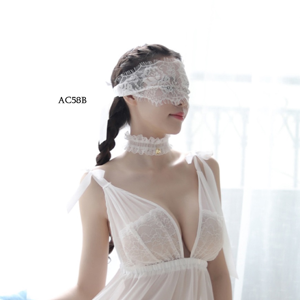 Topeng Penutup Mata Renda Full Sexy Lace Wanita Masquerade Party Kostum Renda AC58A
