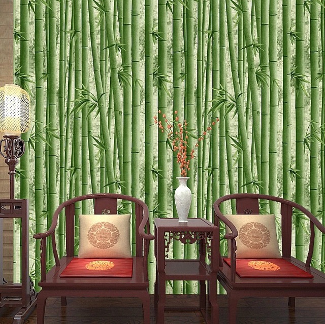 Wallpaper Dinding / Wallpaper Sticker BAMBU HIJAU TUA 3D